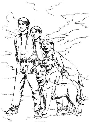 THis is a rough sketch of Jake morphing a dog for the front cover of book 21.