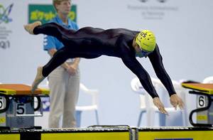 This is a pic of Ian in the 100m freestyle heat at the 2001 World Championships.